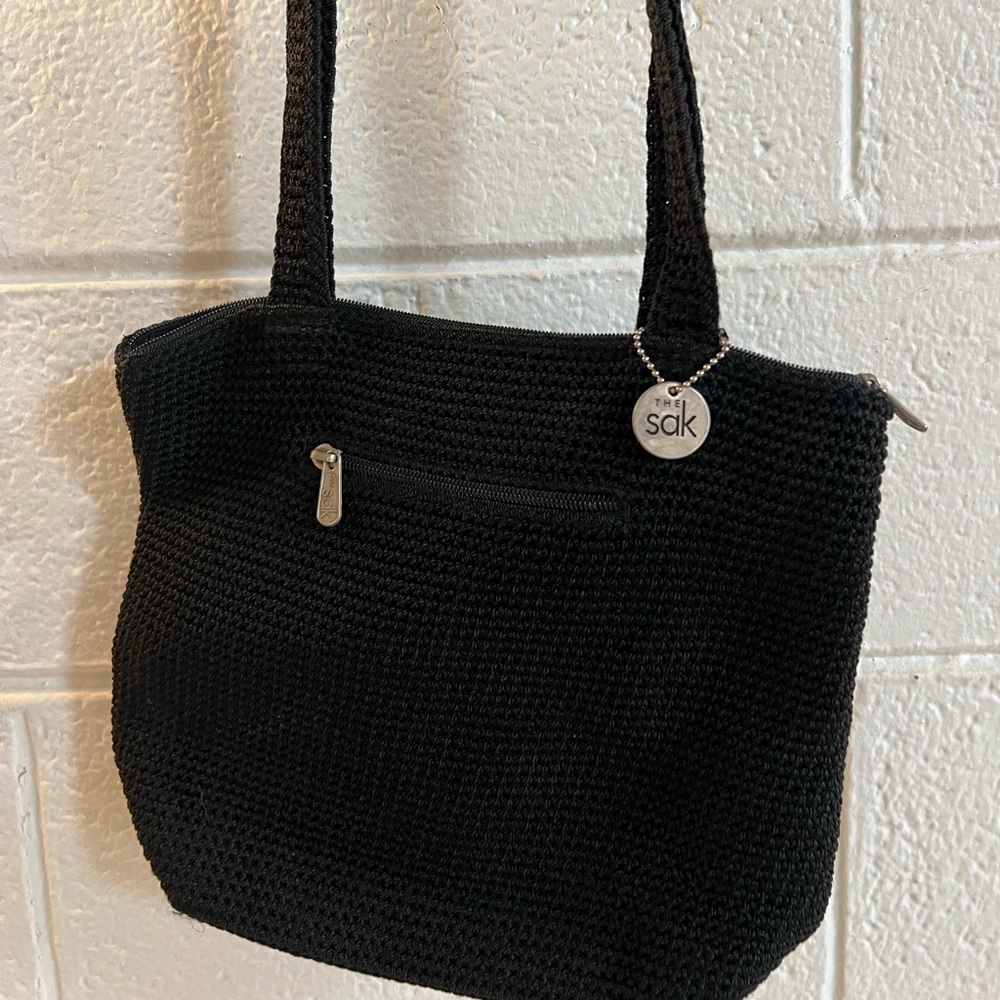 Sak crochet black purse